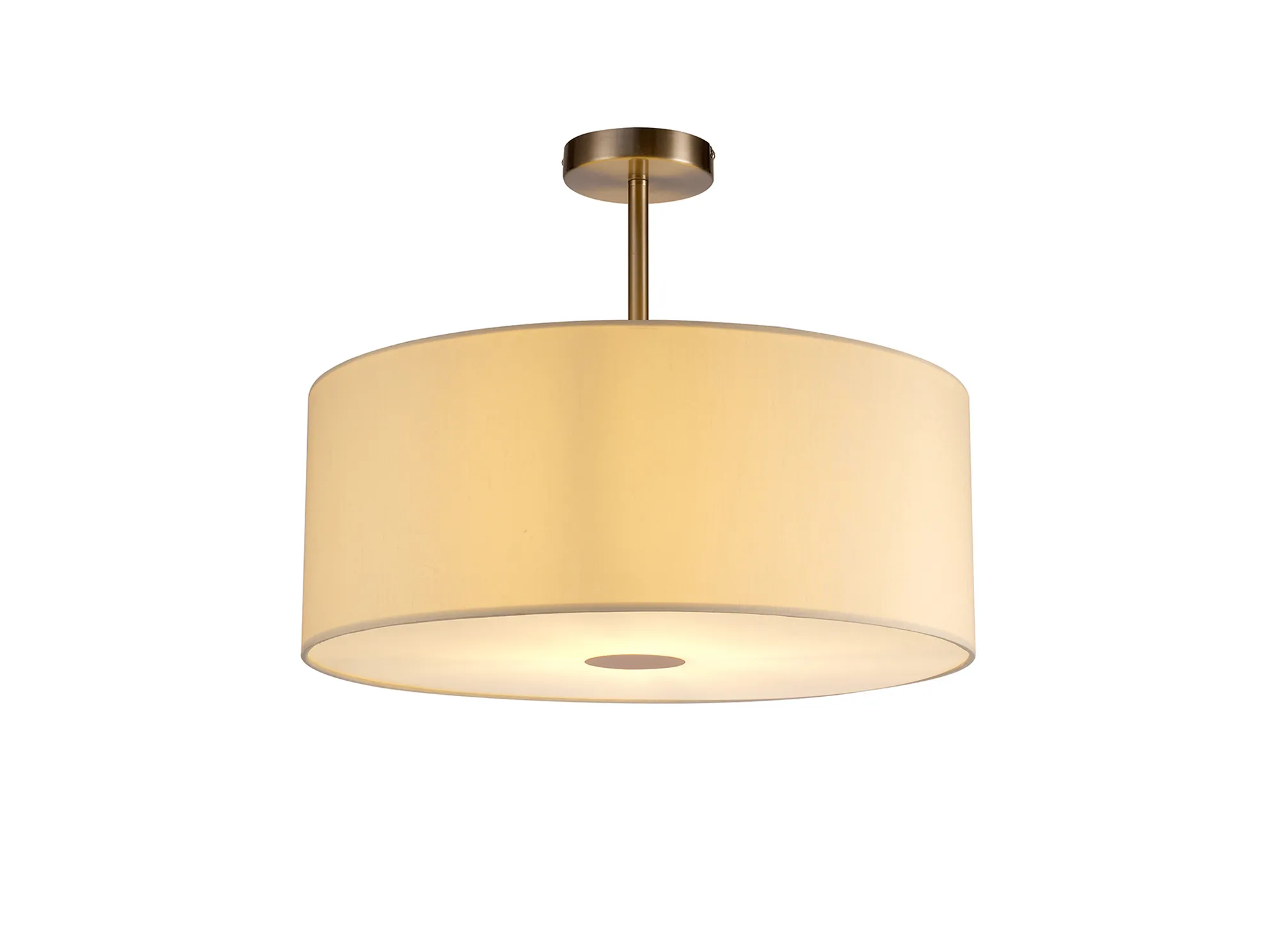 Baymont 50cm Semi Flush 1 Light Satin Nickel, Ivory Pearl, Frosted Diffuser